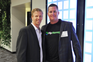 Tyler with Dustin Bradley of FlipManager at Quick Pitch